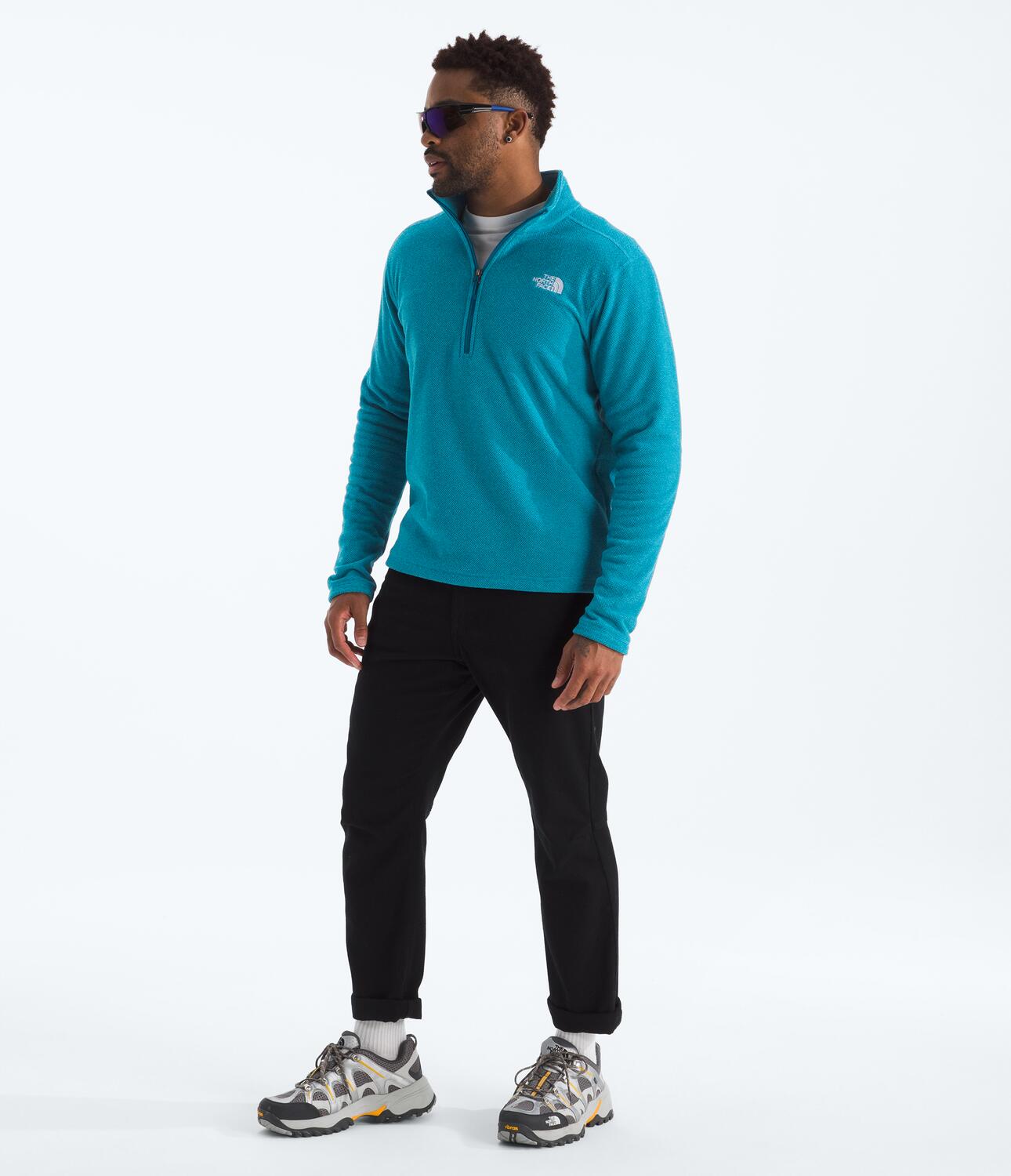 Chompa Polar Textured Cap Rock 1/4 Zip Azul Hombre The North Face