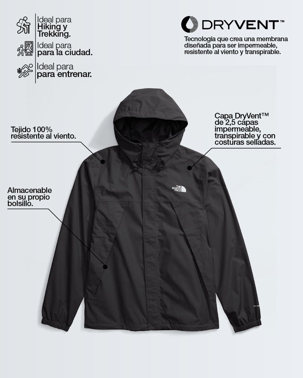Chompa Antora Impermeable Azul Mujer The North Face