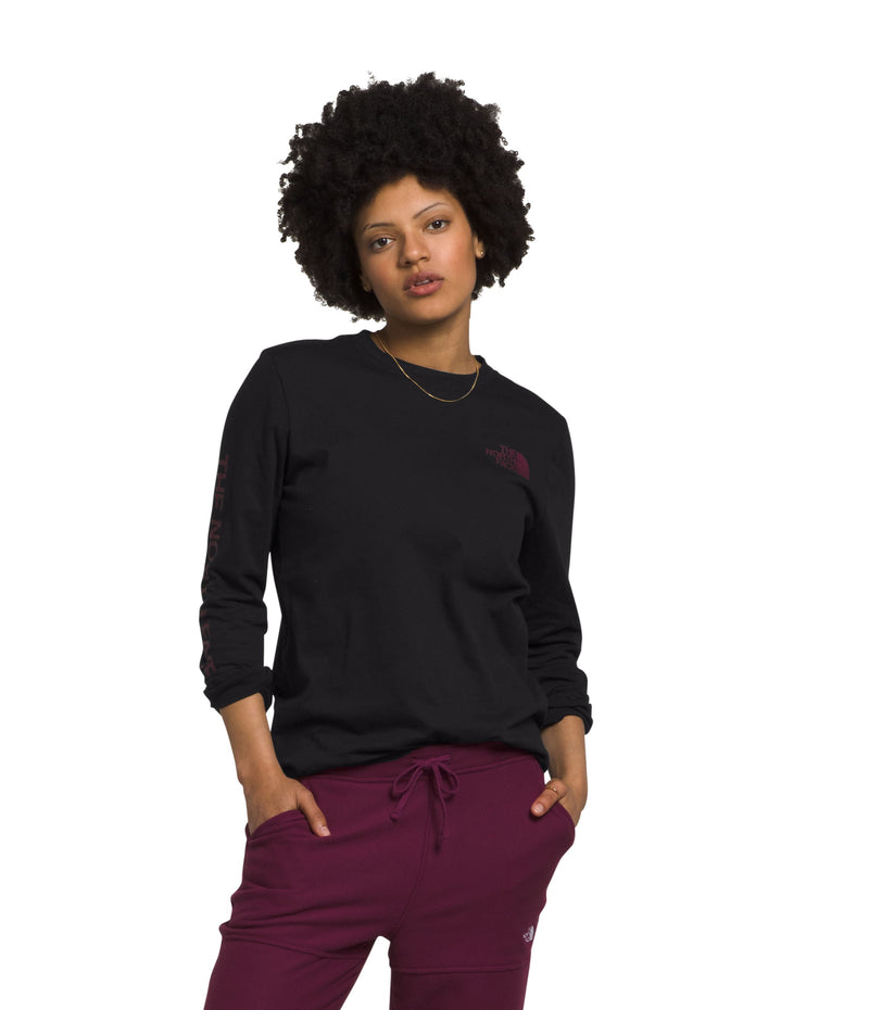 Camiseta L/S Sleeve Hit Graphic Tee Negra Mujer The North Face - imagen 1