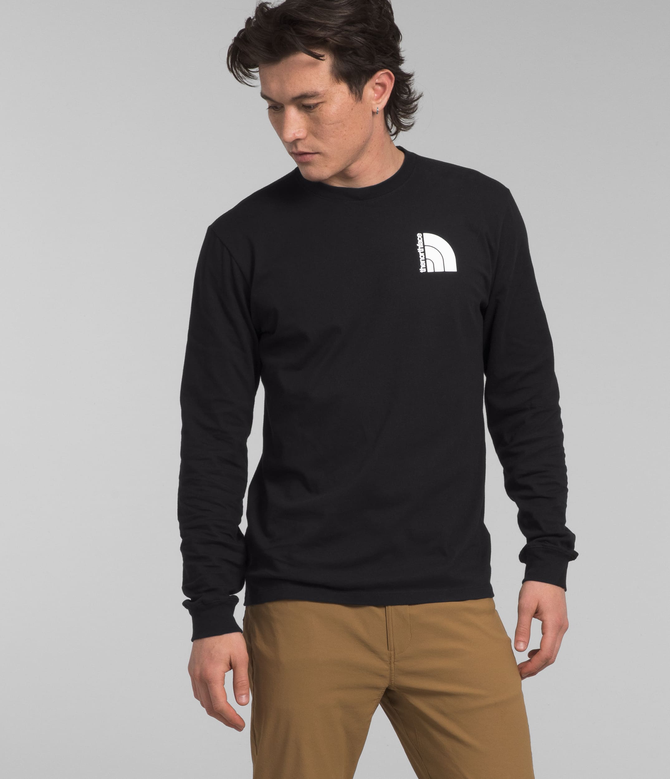 Camiseta L/S Jumbo Half Dome Tee Negra Hombre The North Face - imagen 1