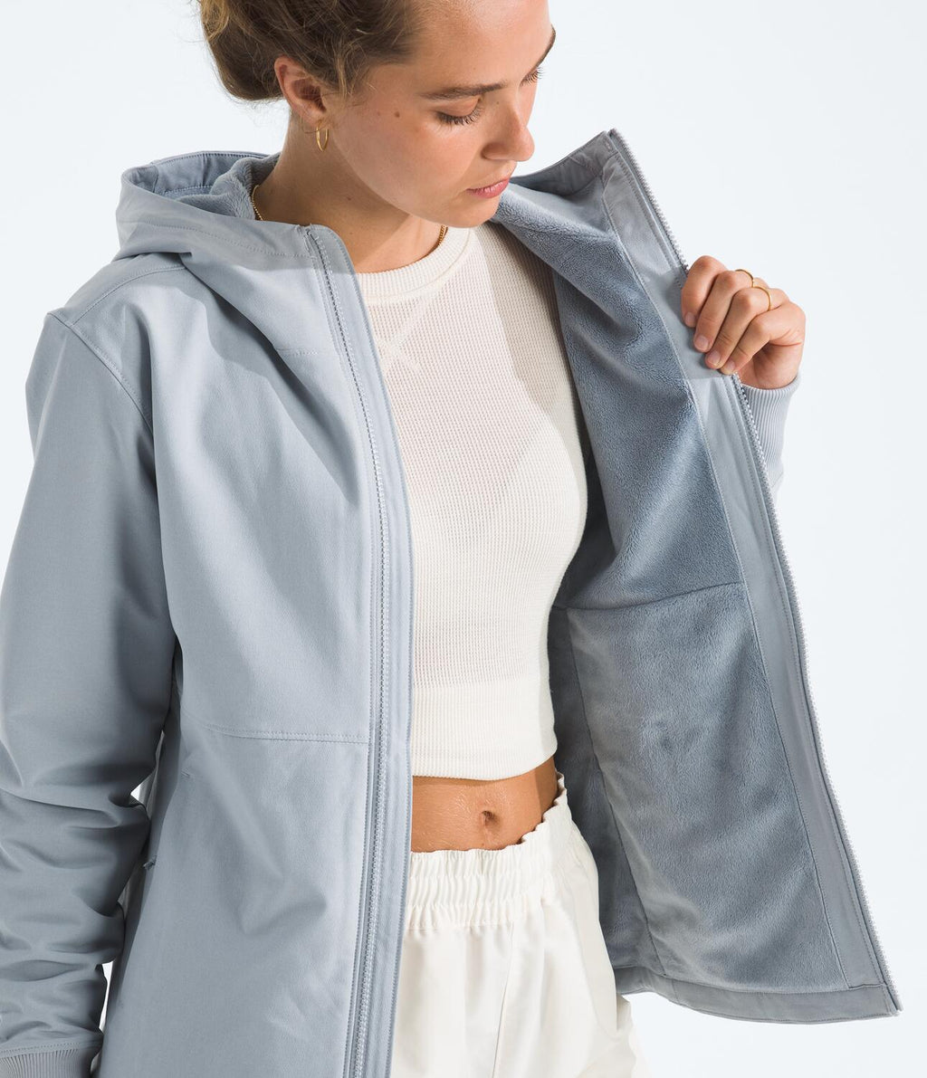 Chompa Rompevientos Shelbe Raschel Hoodie Gris Mujer The North Face