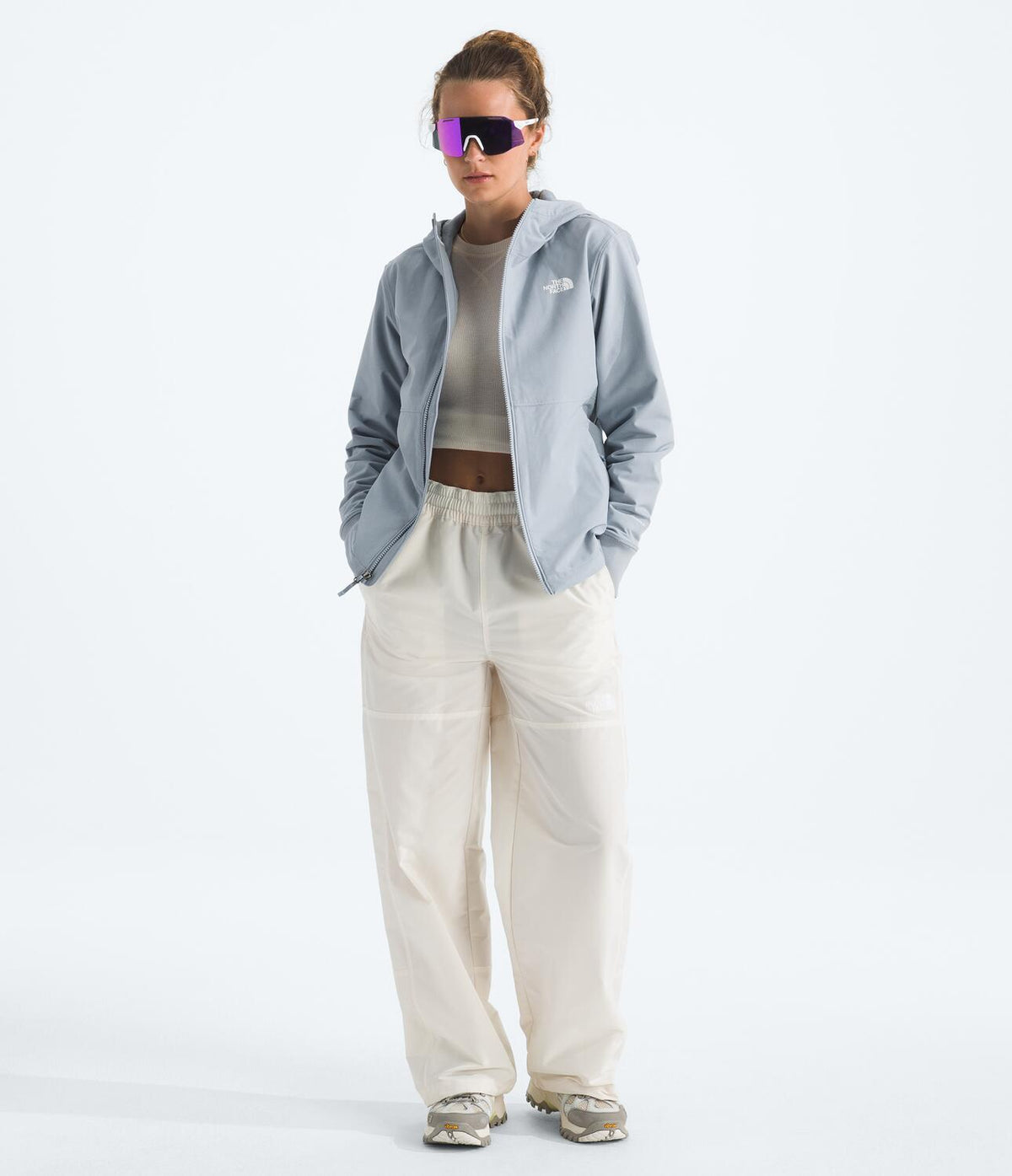 Chompa Rompevientos Shelbe Raschel Hoodie Gris Mujer The North Face