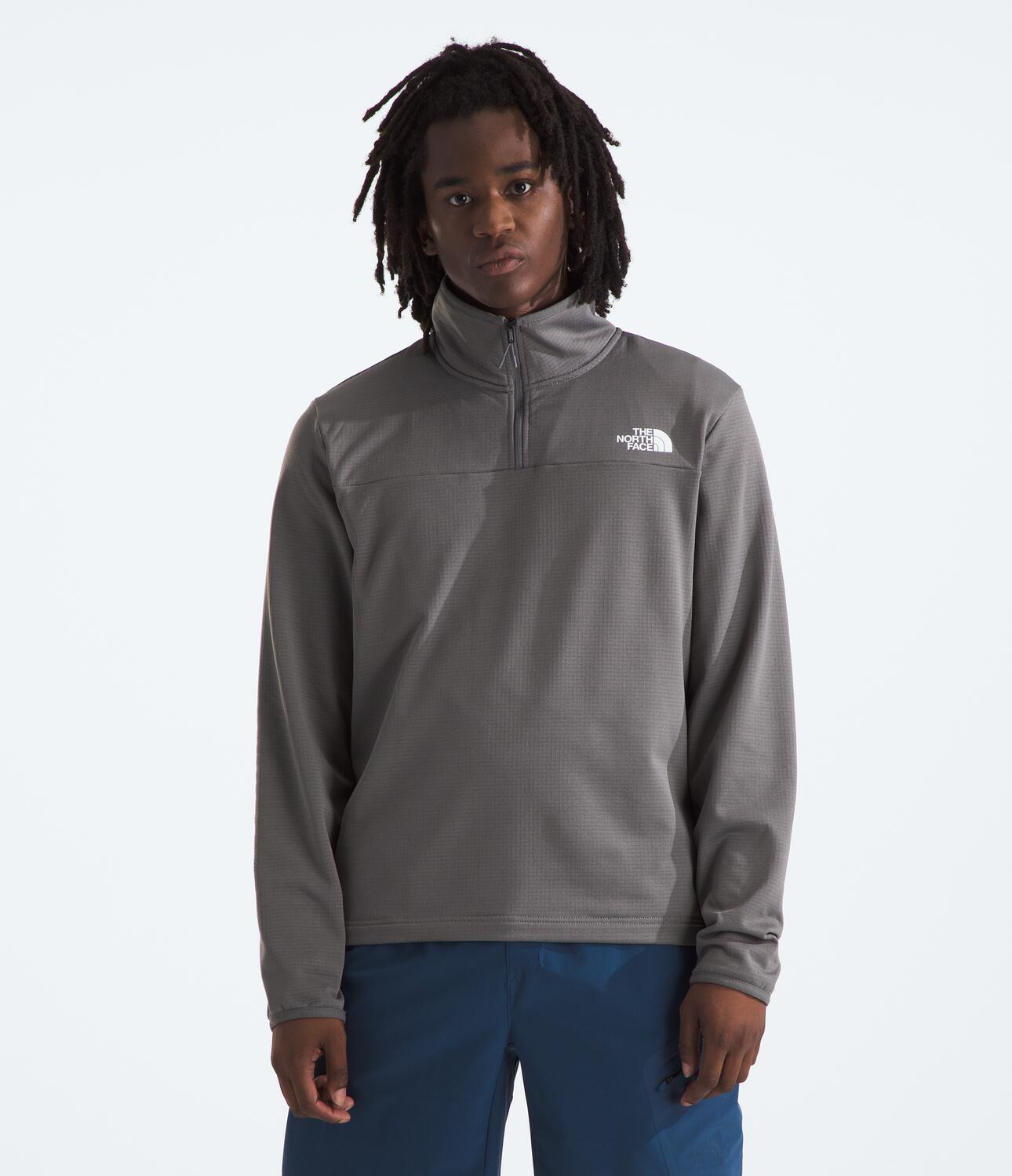 Chompa Polar Cedar Trail Grid Fleece 1/4 Zip Gris Hombre The North Face