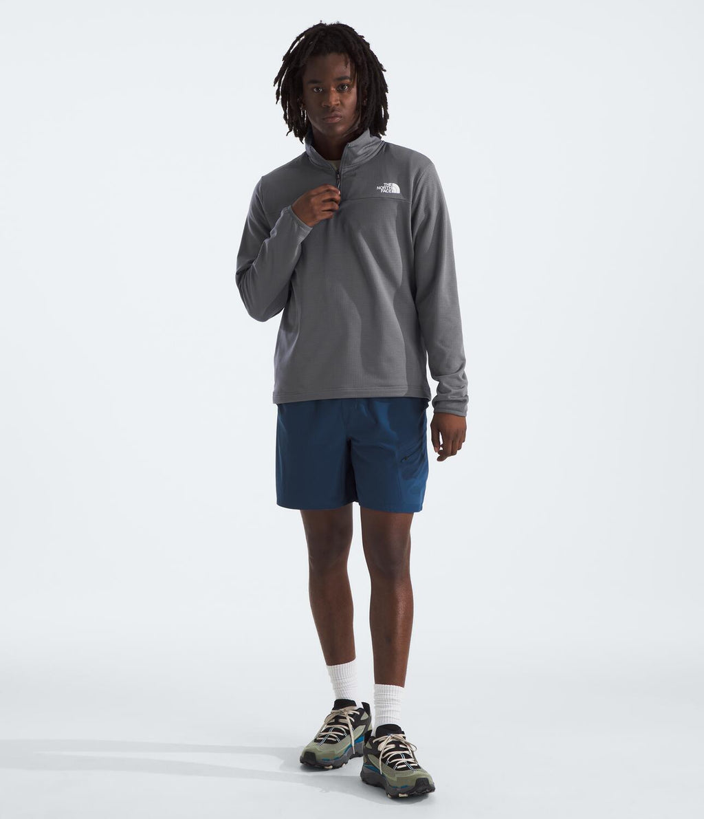 Chompa Polar Cedar Trail Grid Fleece 1/4 Zip Gris Hombre The North Face
