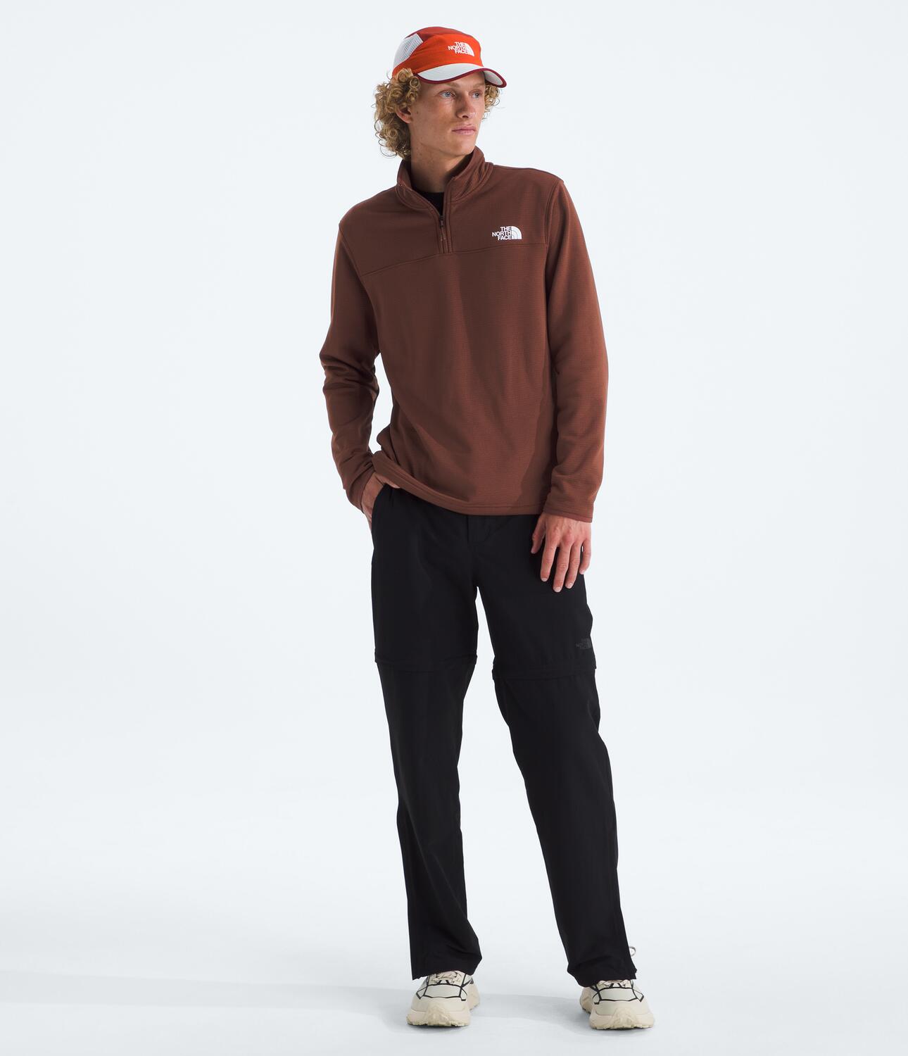 Chompa Polar Cedar Trail Grid Fleece 1/4 Zip Beige Hombre The North Face