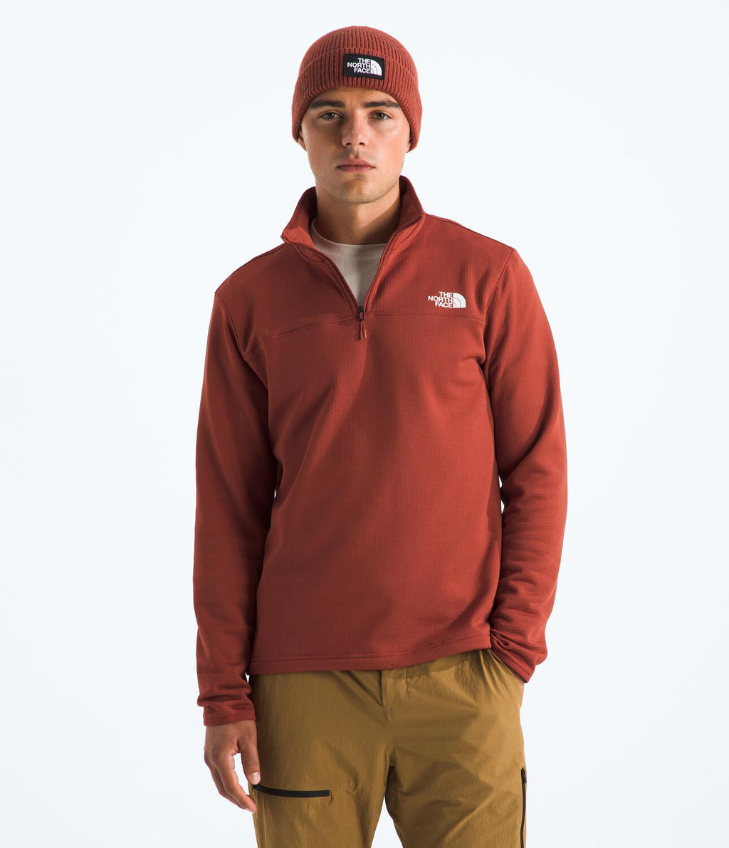 Chompa Polar Cedar Trail Grid Fleece 1/4 Zip Rojo Hombre The North Face