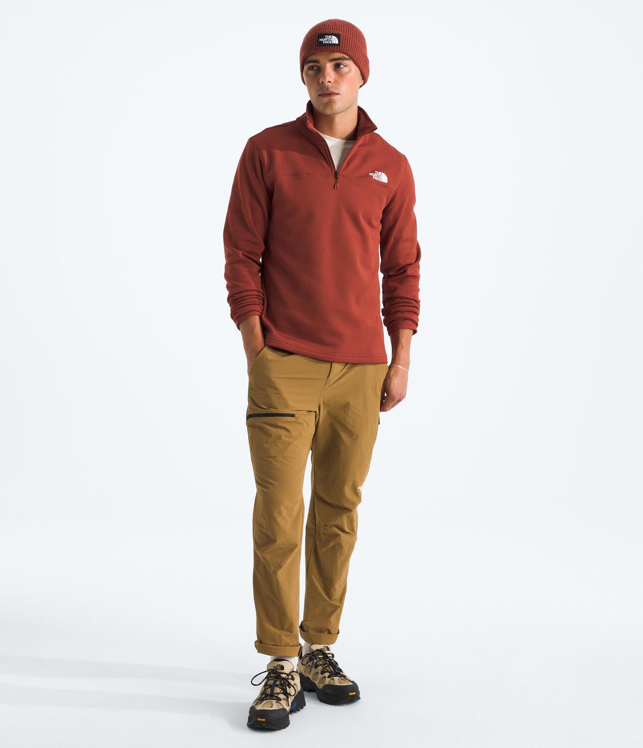 Chompa Polar Cedar Trail Grid Fleece 1/4 Zip Rojo Hombre The North Face