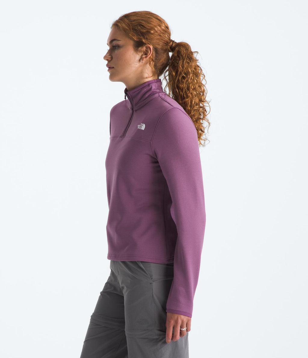 Chompa Polar Cedar Trail Grid Fleece 1/4 Zip Jacket Morado Mujer The North Face