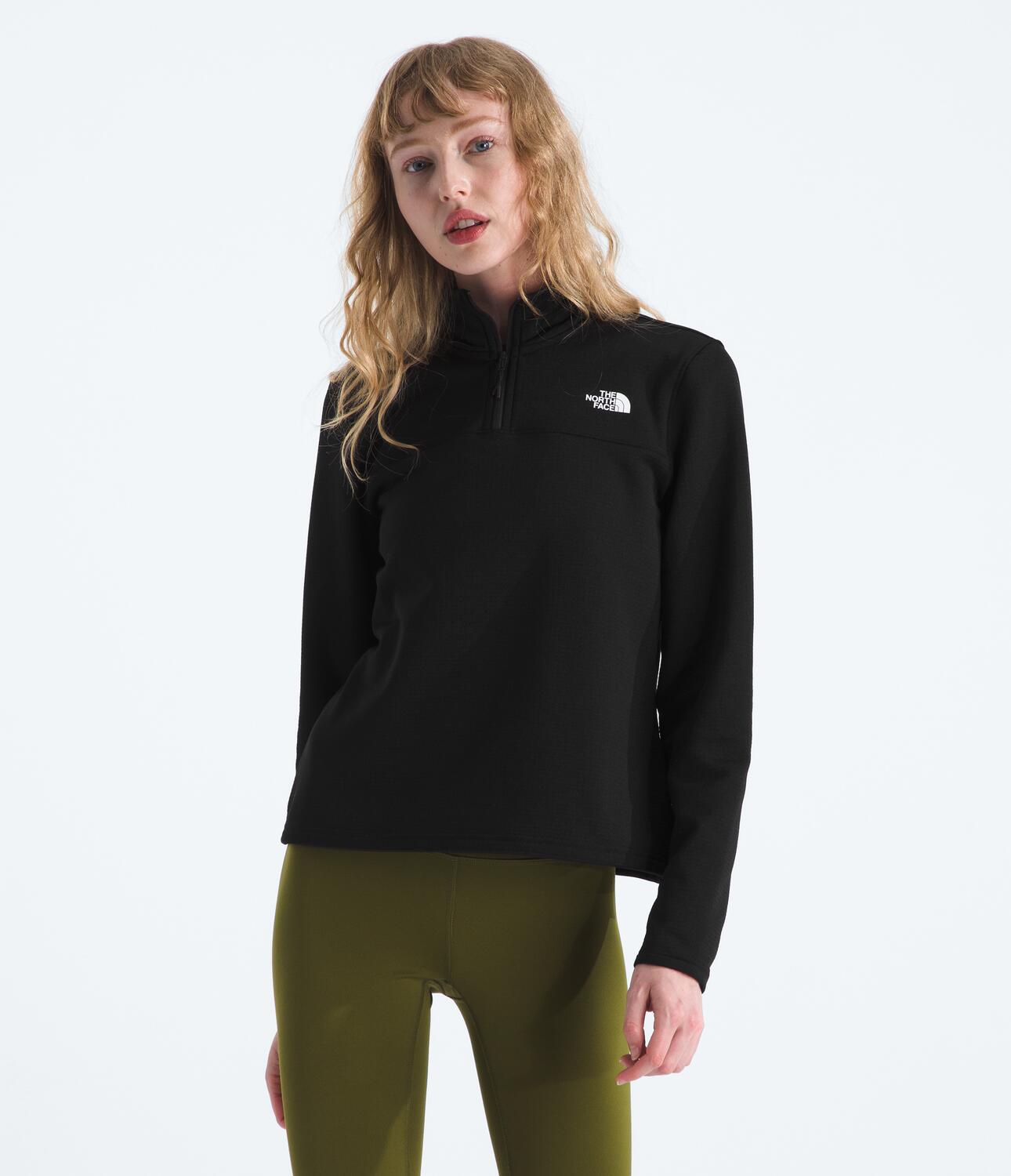 Chompa Polar Cedar Trail Grid Fleece 1/4 Zip Jacket Negro Mujer The North Face