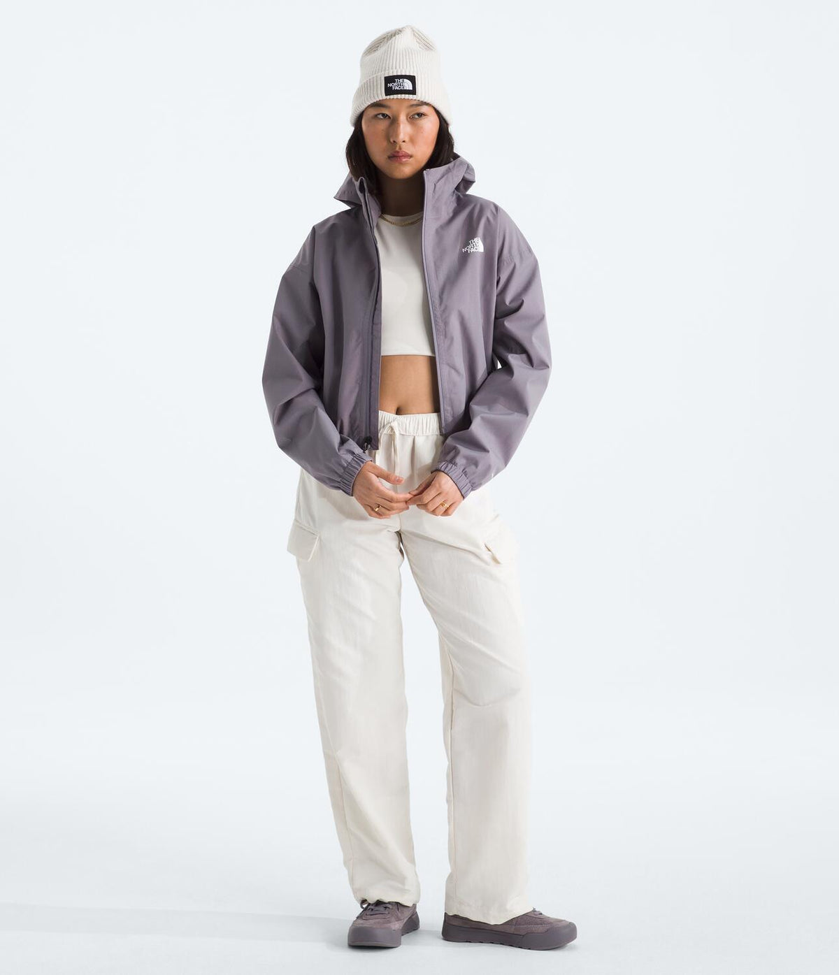 Chompa Impermeable Quest Mono Cropped Jacket Morado Mujer The North Face
