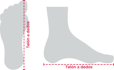Cómo tomar medidas - Guía de tallas Calzado Hombre